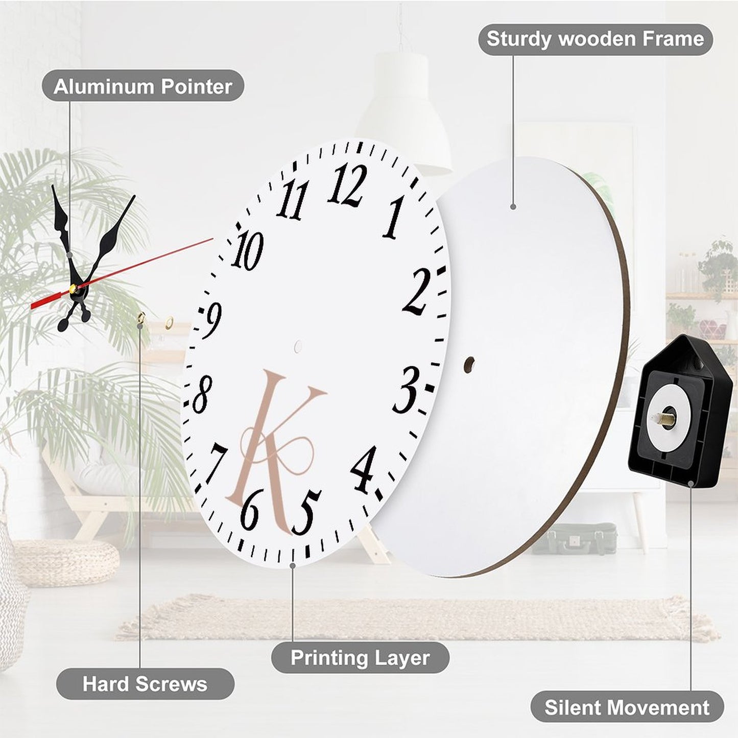 Modern Wooden Wall Clock