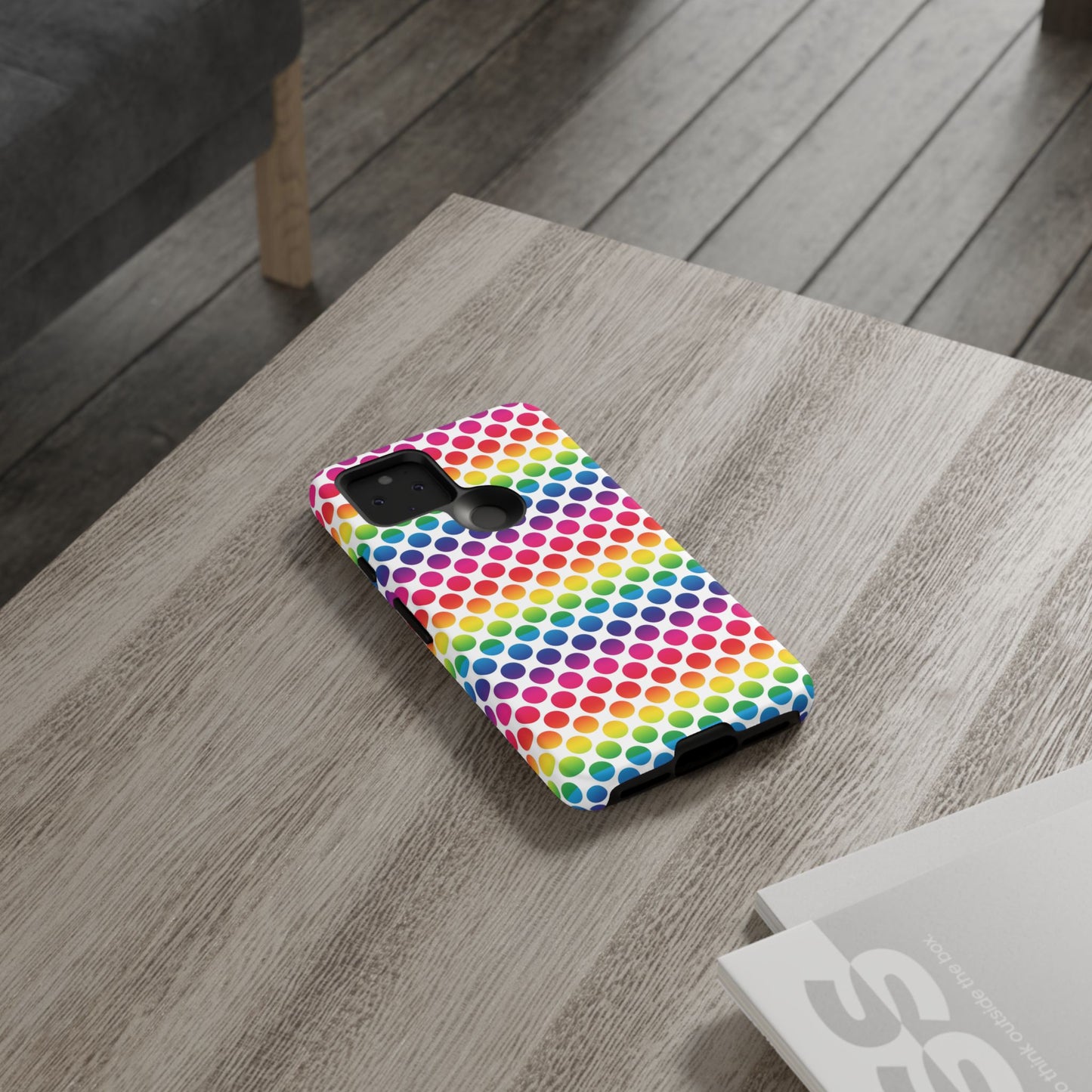 Rainbow Dot Phone Case, Colorful Phone Cover, Fun Phone Accessory, Gift for Friends, Trendy Mobile Case