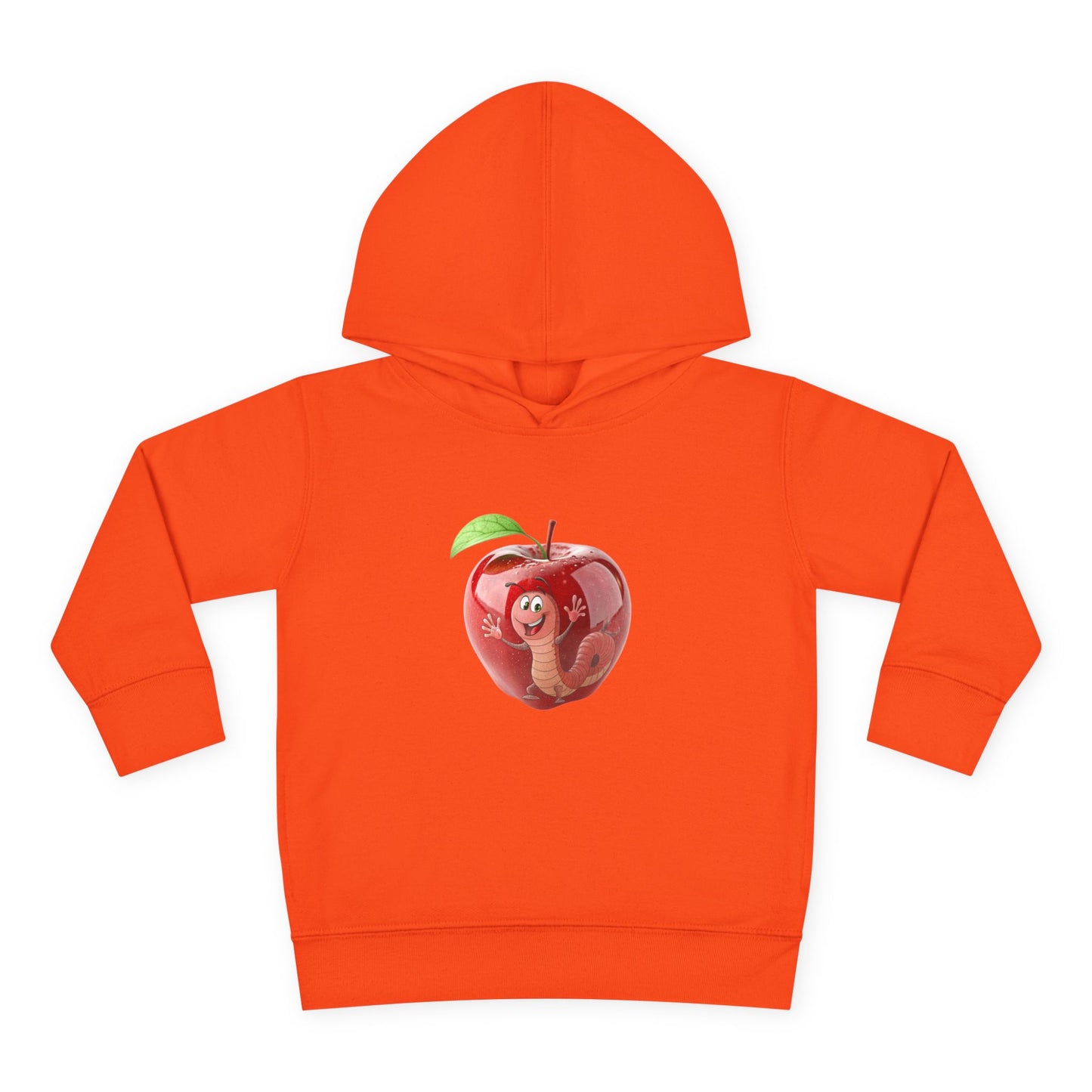 Cute Apple Toddler Pullover Fleece Hoodie - Cozy, Fun, Playful Kidswear, Perfect Gift for Birthdays, Play Dates, or Fall Outings