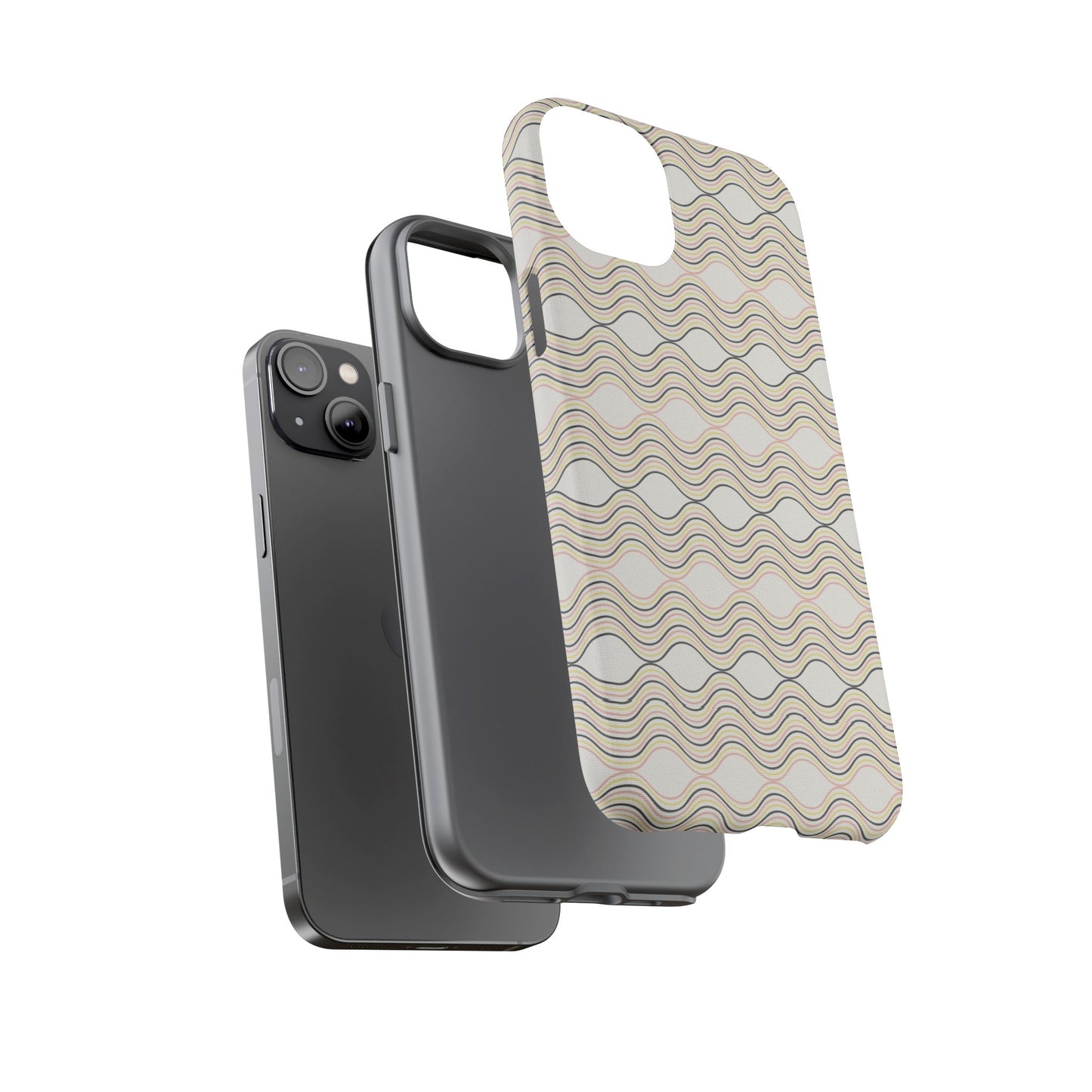Stylish Phone Case for Tough Protection, Wavy Design, Chic Accessory, Gift for Her, Trendy Tech, Holiday Gift Idea
