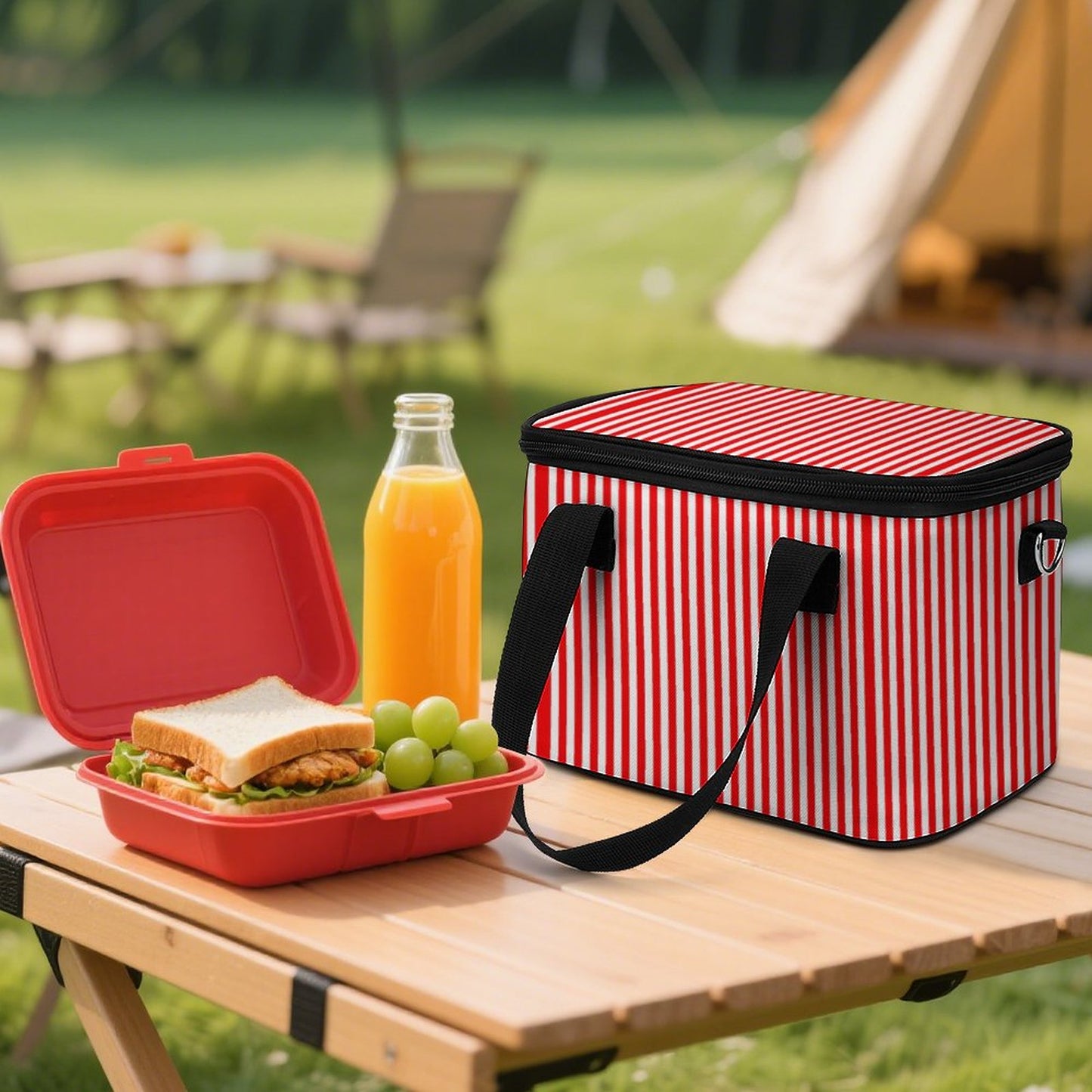 Portable Cooler/lunch bag  - Red and white