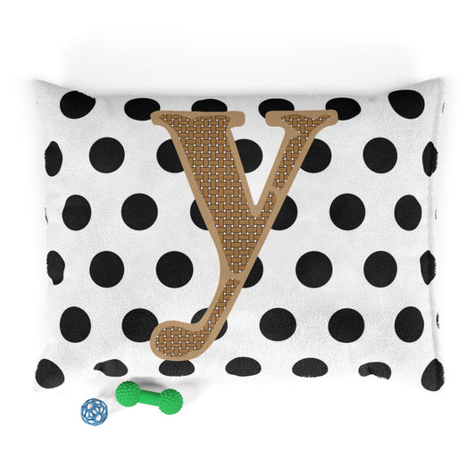 Personalized Polka Dot Pet Bed for Dogs and Cats, Customizable Pet Cushion, Cozy Animal Bed, Gifts for Pet Lovers, Home Decor