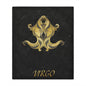Virgo Zodiac Minky Blanket — Gold Astrological Sign Plush Throw