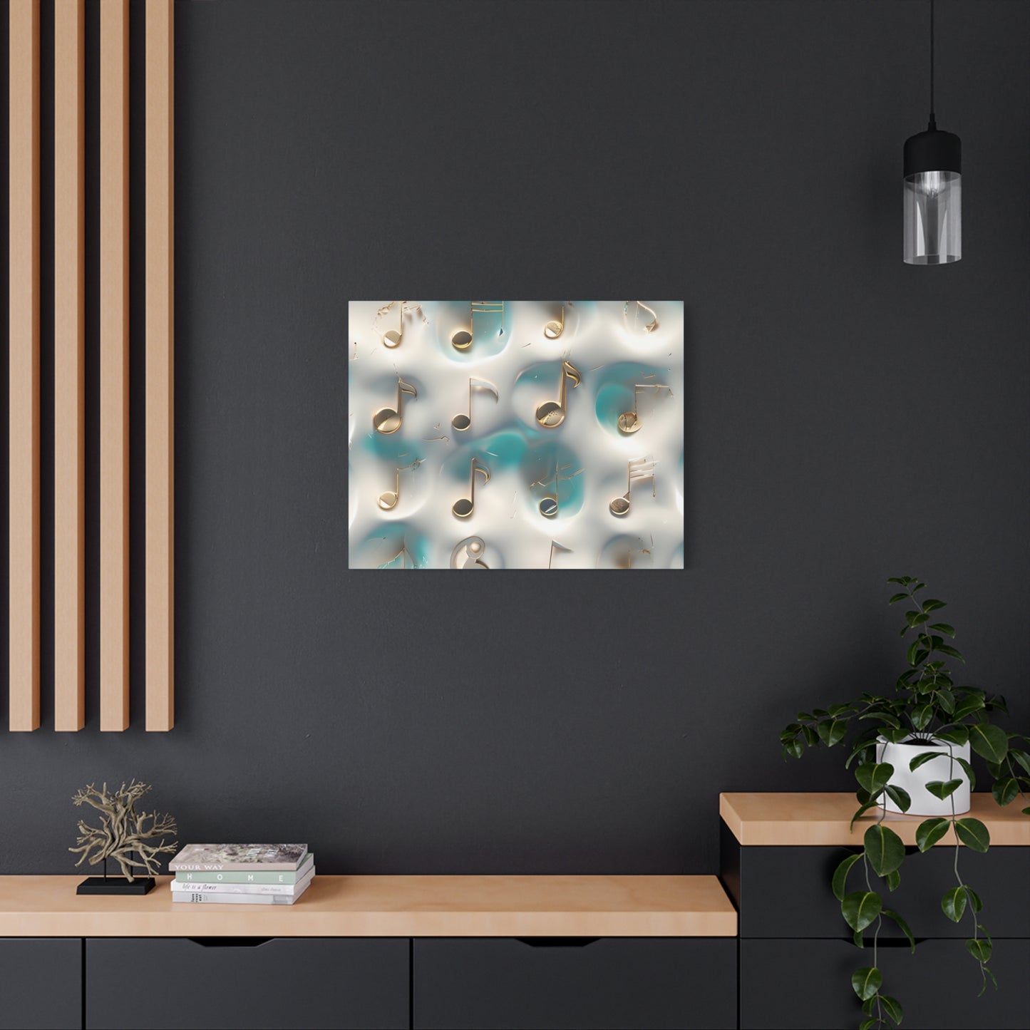 Musical Notes Wall Art Canvas, Elegant Home Decor, Perfect for Musicians, Music Lovers, Gifts for Music Teachers, Unique Art Piece