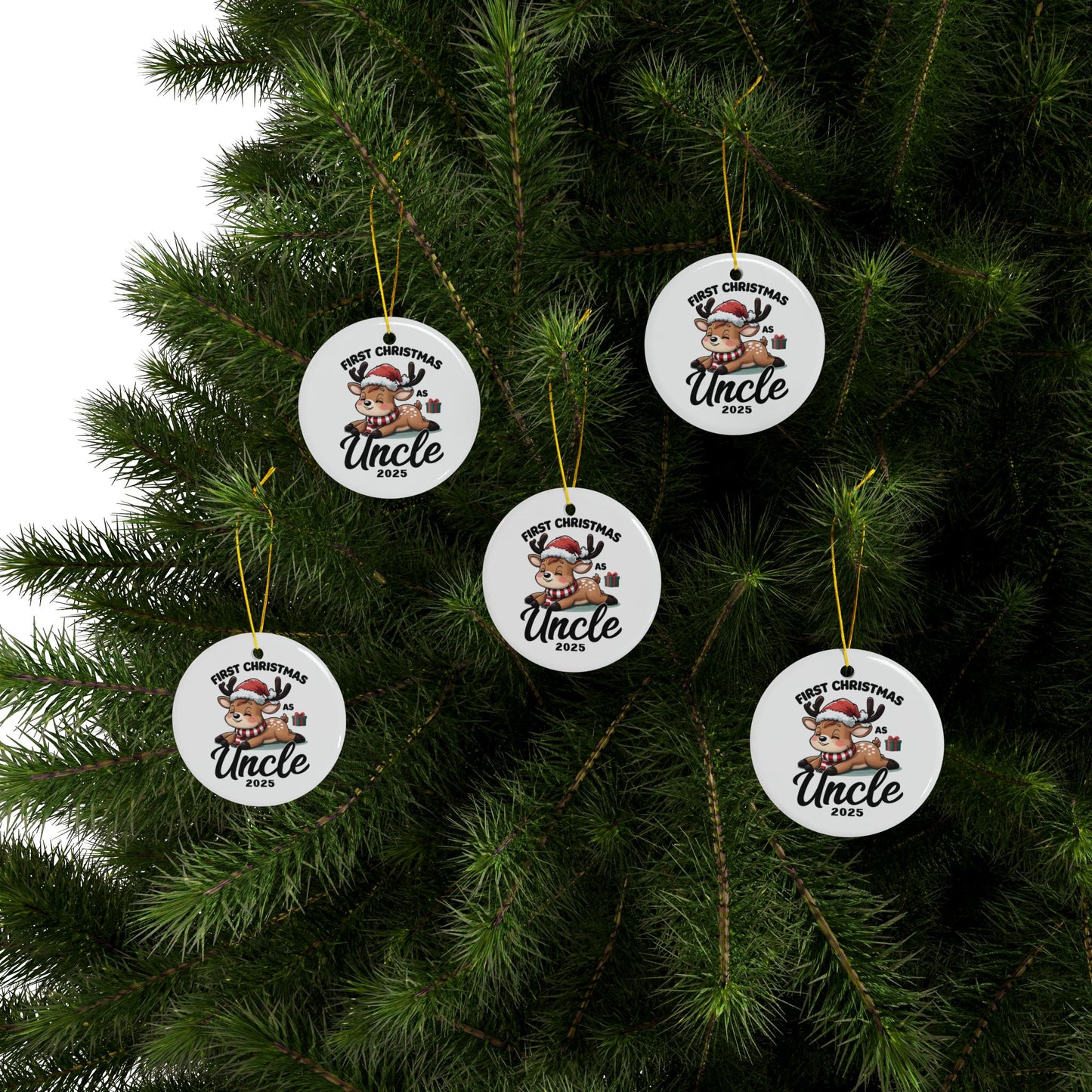 Personalized Christmas Ornaments - 1pc, 3pcs, 5pcs, 10pcs, First Christmas as Uncle, Unique Holiday Gift, Festive Decor