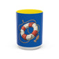 Lifesaver Accent Coffee Mug - Nautical Gift, Beach Decor, Sailor's Coffee Cup, Ocean Lover Mug, Summer Vibes