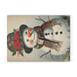 Snowman Glass Cutting Board — Festive Holiday Kitchen Decor & Serving Board