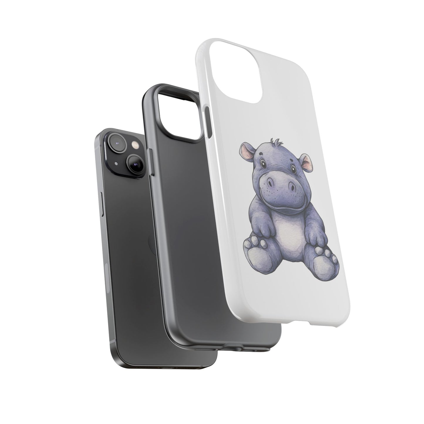 Cute Hippo Phone Case, Unique Tough Cases, Animal Lover Gift, Cute Animal Design, Baby Animal Phone Accessory