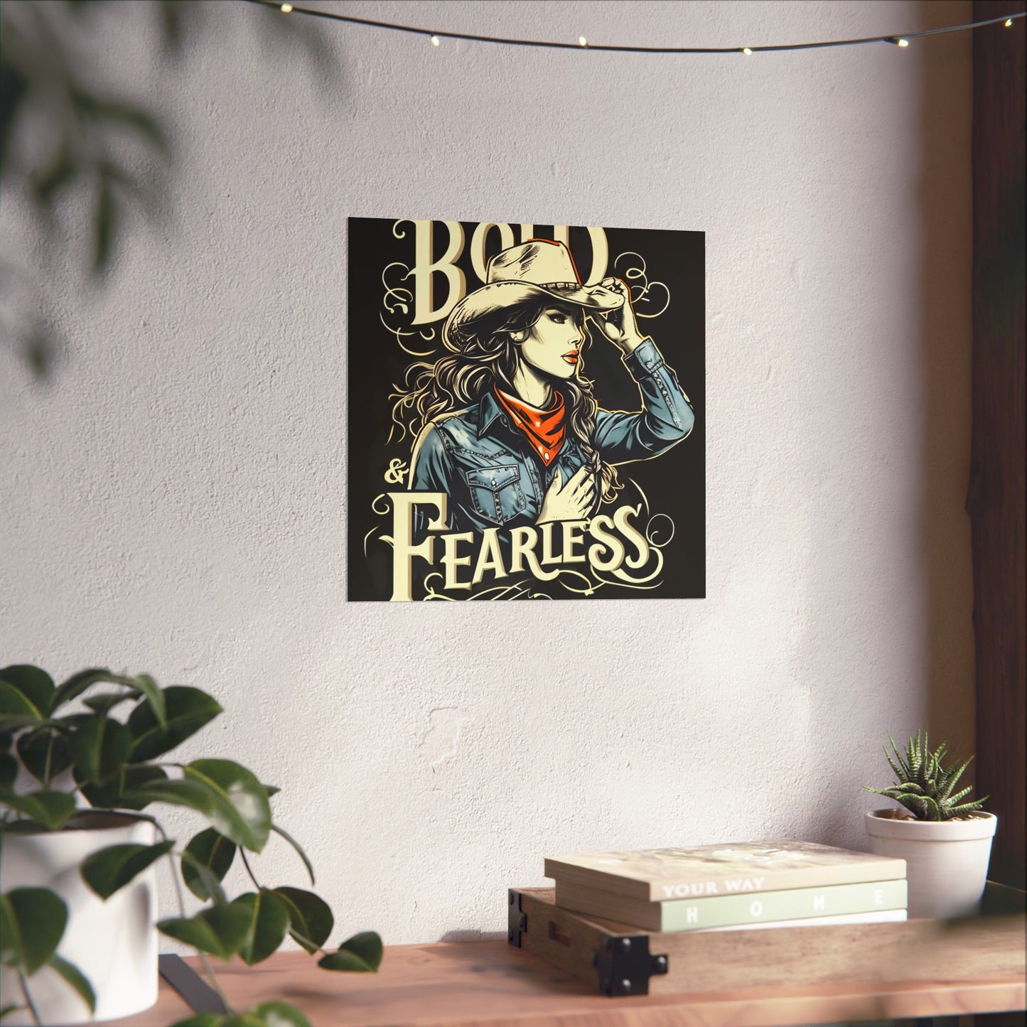 Bold & Fearless Cowboy Woman Poster — Matte Vertical Wall Art