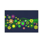 Floral Neon Wave Floor Mat — Heavy-Duty Non-Slip Entry Rug