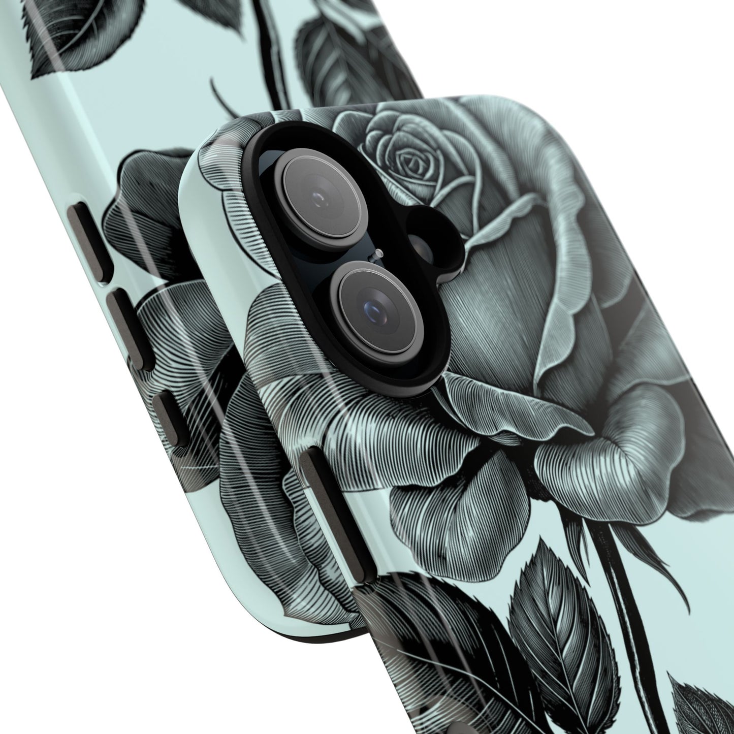 Elegant Floral Phone Case, Tough Cases for iPhones, Black Rose Design, Gift for Her, Stylish Phone Cover, Birthday Gifts