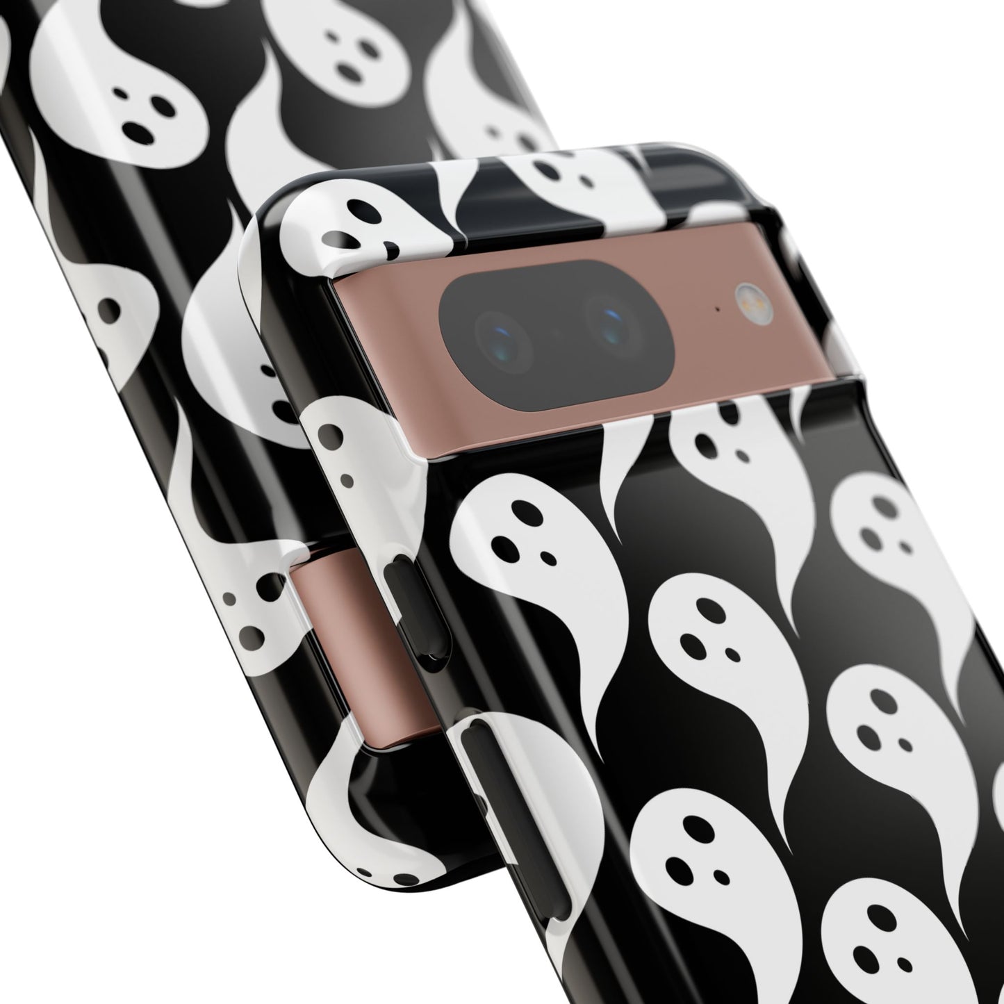 Ghost Pattern Phone Case, Cute Ghost Cell Phone Cover, Halloween Accessory, Spooky Gift, Black and White Phone Case