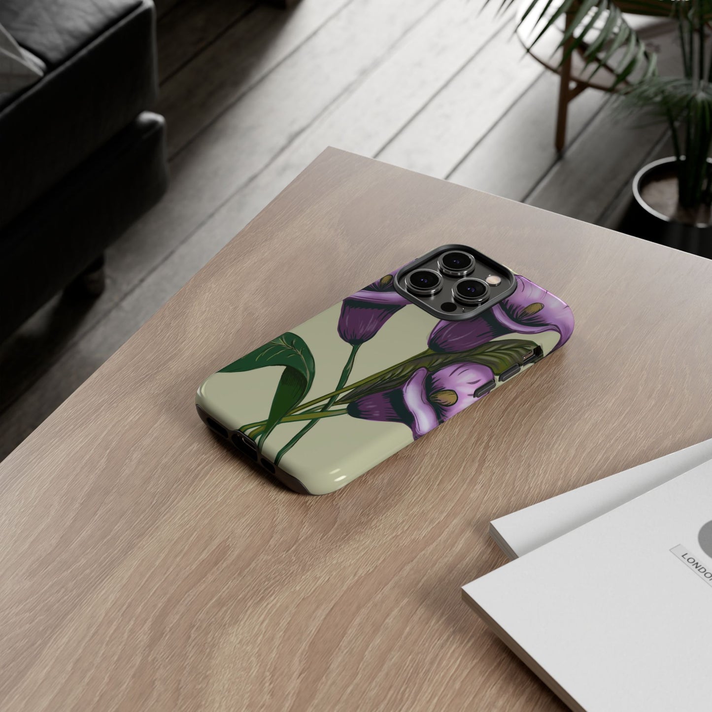 Floral Phone Case - Tough Cases, Purple Flower Design, Cell Phone Accessories, Gift for Her, Nature Lover Essentials