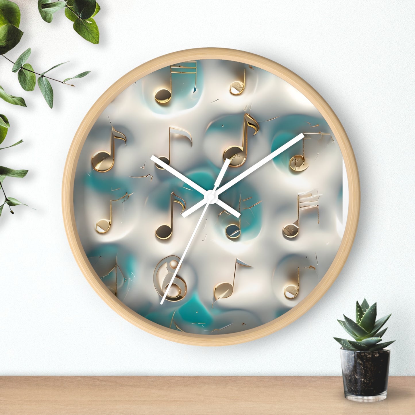 Musical Notes Wall Clock - Home Decor for Music Lovers, Gift for Musicians