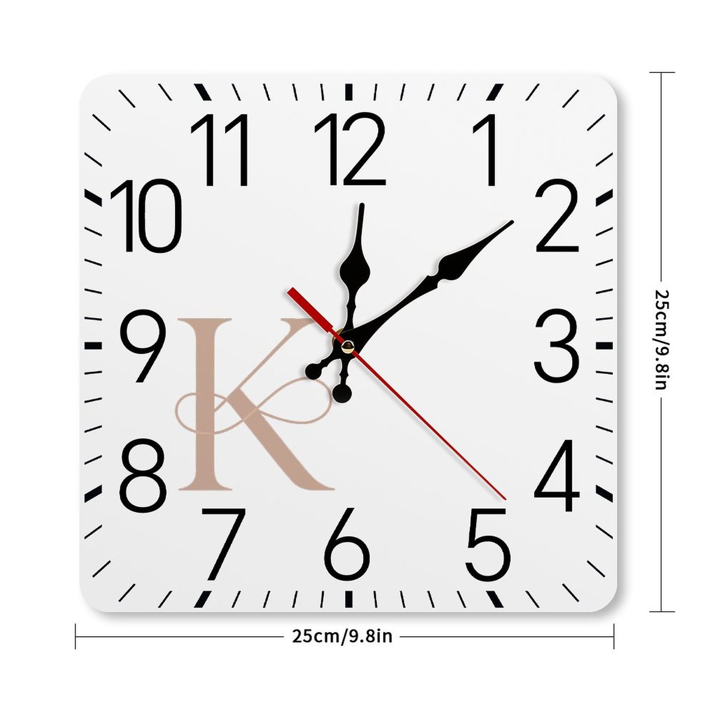Square Wall Clock-9.8"x9.8"/25x25cm