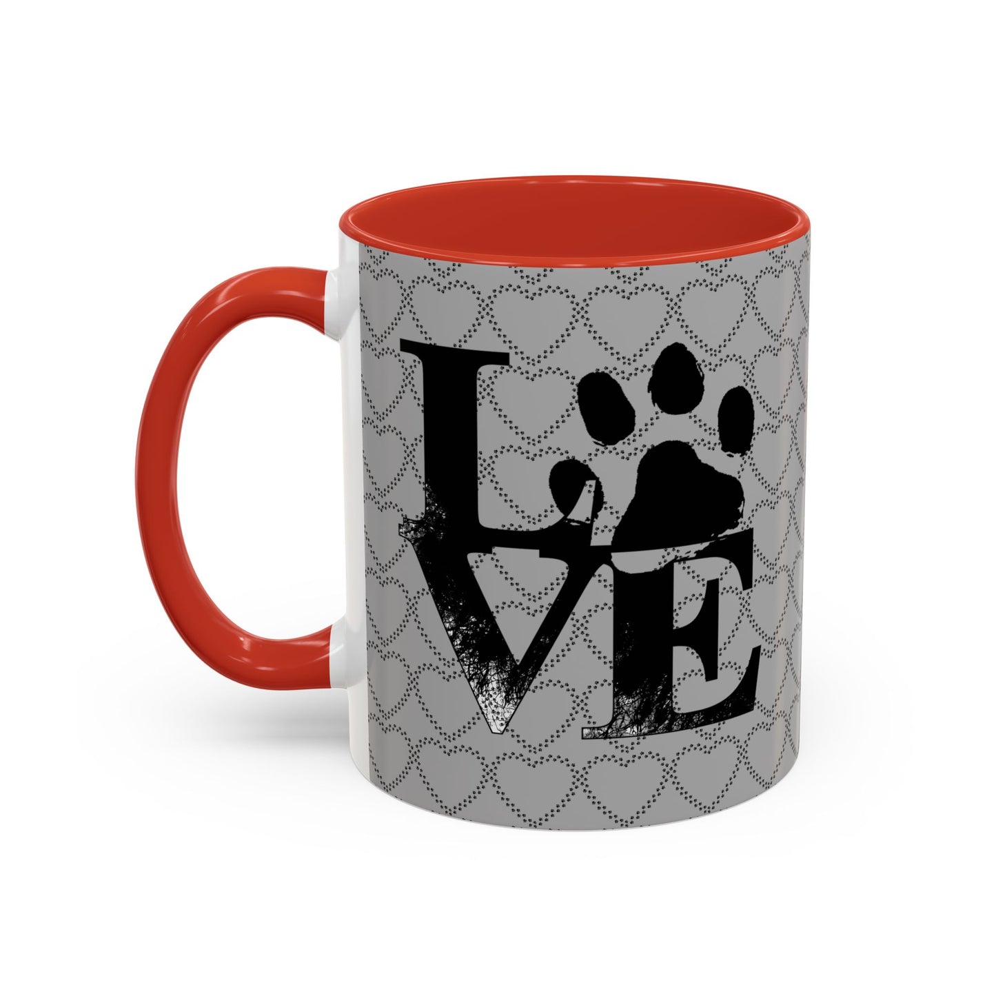 Chic Love Coffee Mug for Pet Lovers, Black Accent Mug, Valentine's Gift, Animal Lover Cup, Perfect for Hot Beverages