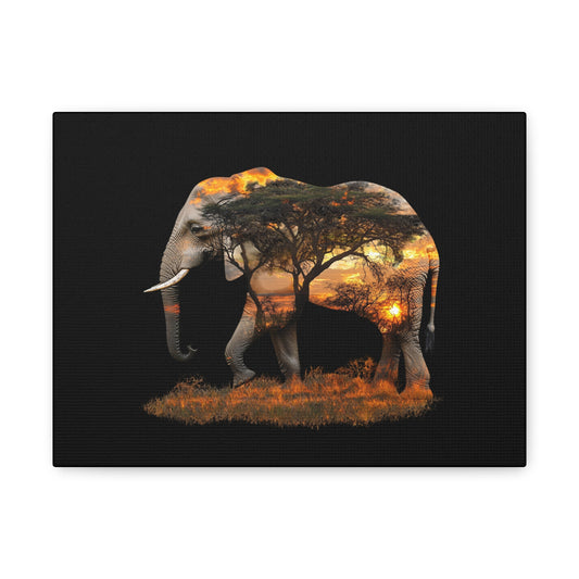 Elephant Tree Matte Canvas Art