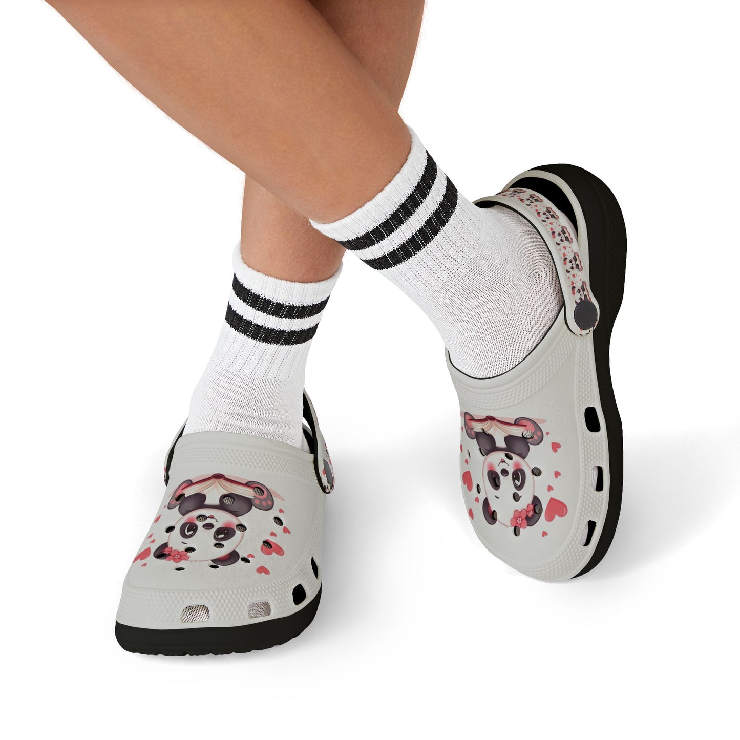 Kids Panda Heart Clogs