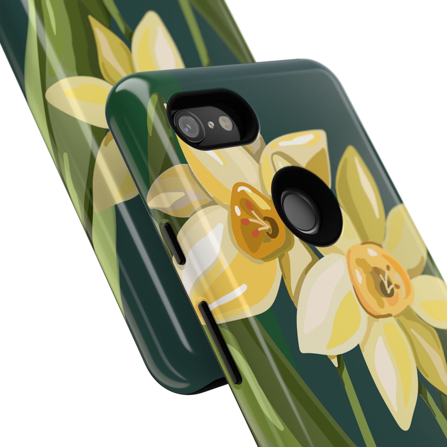 Floral Phone Case - Yellow Daffodil Design, Tough Phone Cover, Spring Decor, Floral Gift, Nature-Inspired Accessories