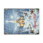 Glass Cutting Board — Joyeux Noël Winter Church Scene Holiday Kitchen Decor