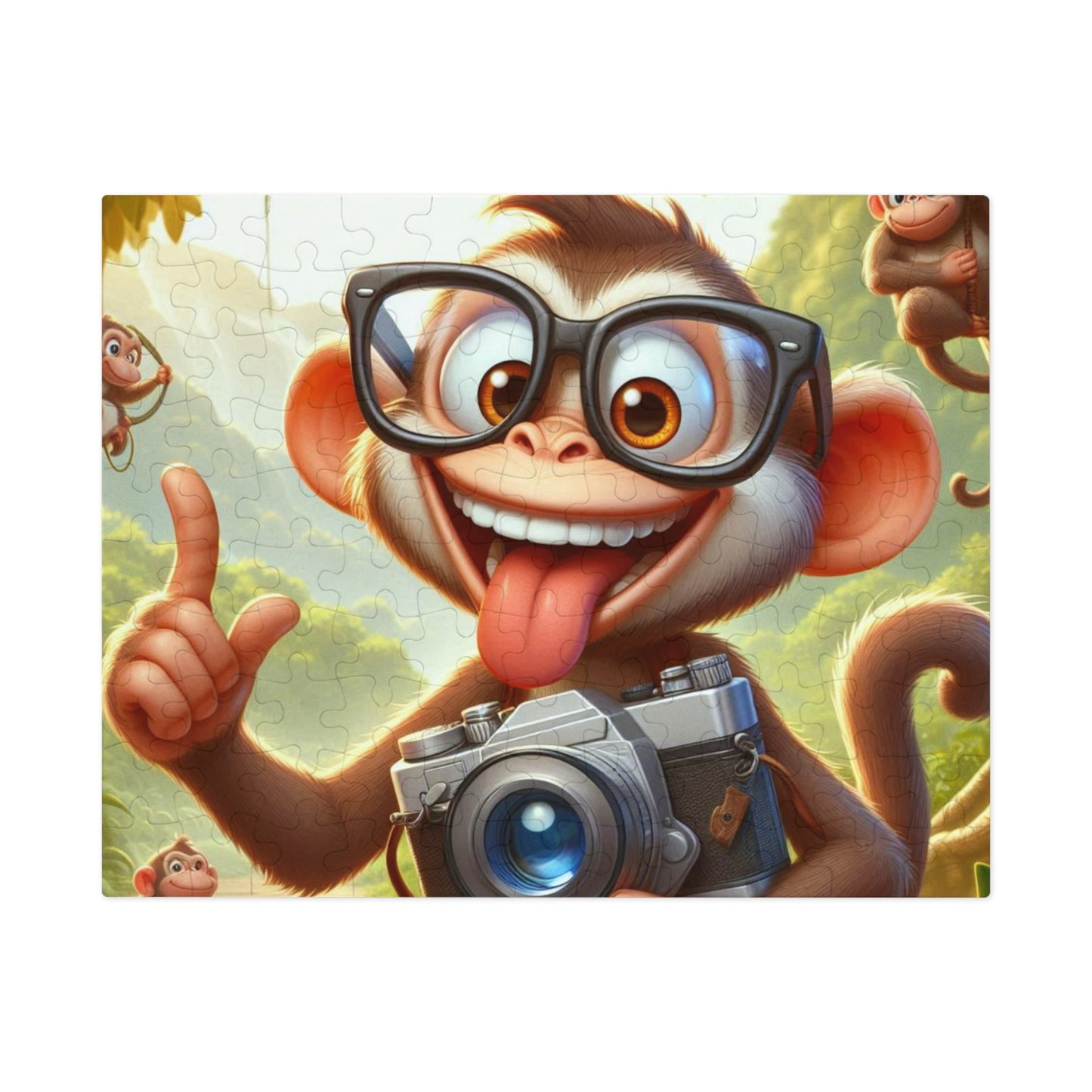 Fun Monkey Jigsaw Puzzle with Tin, Kids Puzzle, Family Game Night, Educational Activity, Gifts for Kids, Animal Themed Puzzle