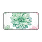 Floral Succulent Desk Mat — Green & Pink Botanical Mouse Pad