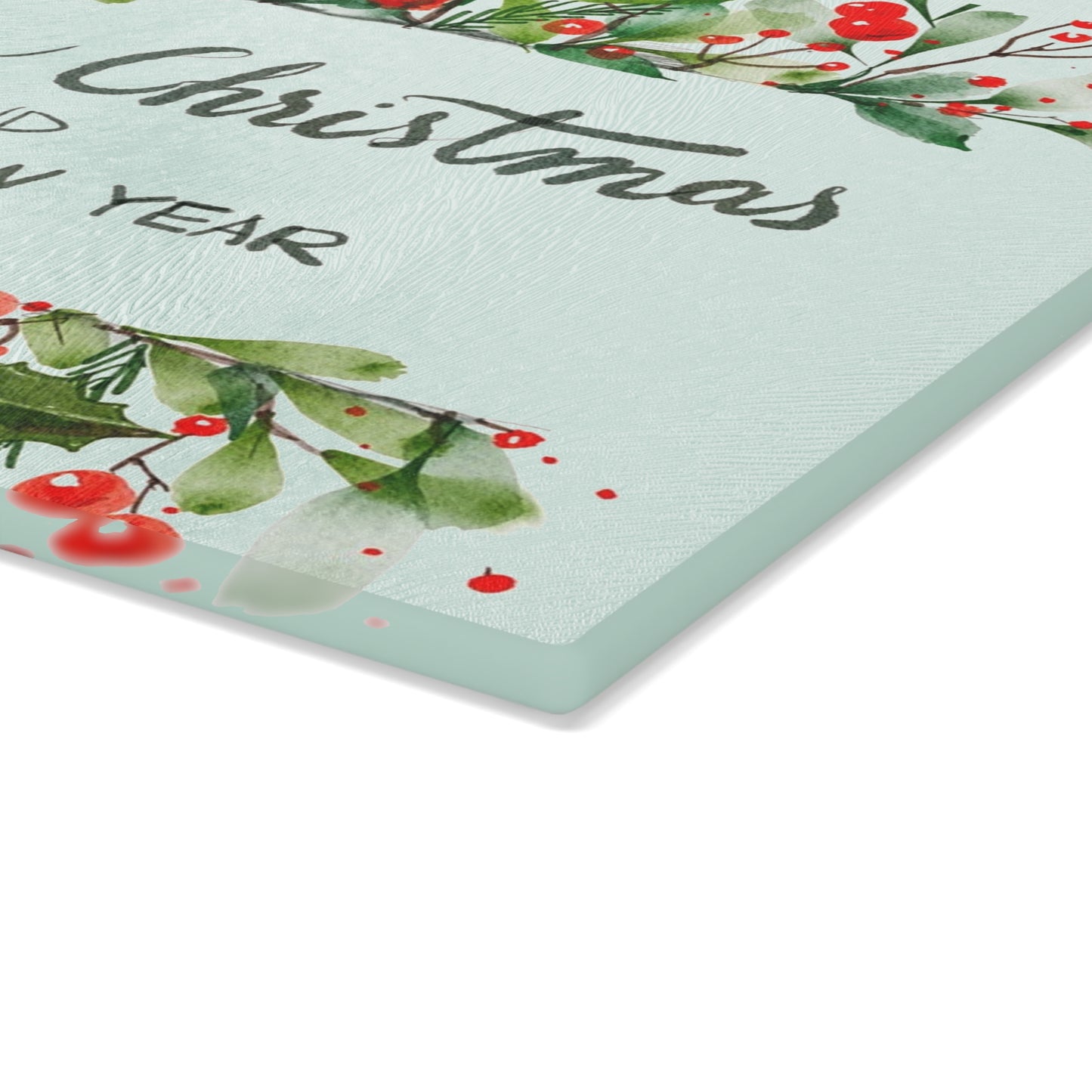 Merry Christmas Glass Cutting Board, Festive Kitchen Decor, Holiday Gift, Home Cook's Essentials, New Year Celebration