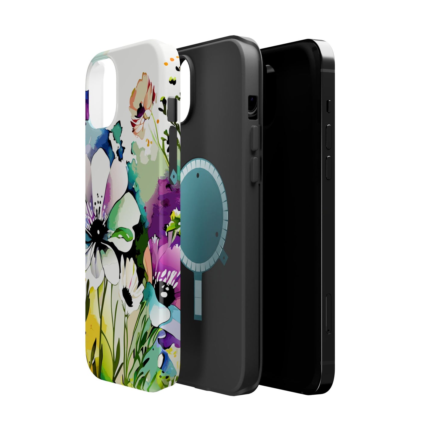Floral Watercolor Magnetic Phone Case — Impact‑Resistant Protective Cover