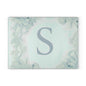 Personalized Floral Initial Glass Cutting Board, Kitchen Decor, Wedding Gift, Housewarming, Culinary Gift, Custom Kitchenware