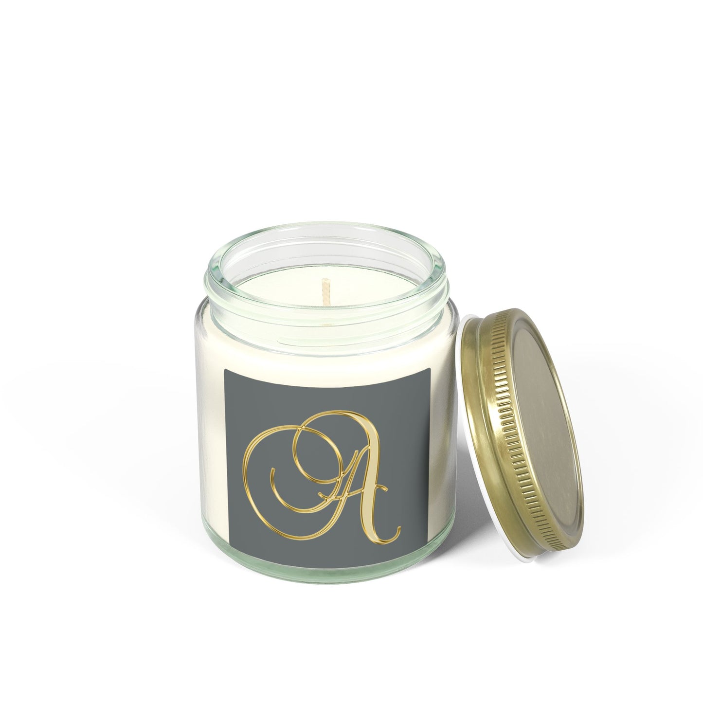 Monogram 'A' Coconut Apricot Scented Candle (4oz/9oz)