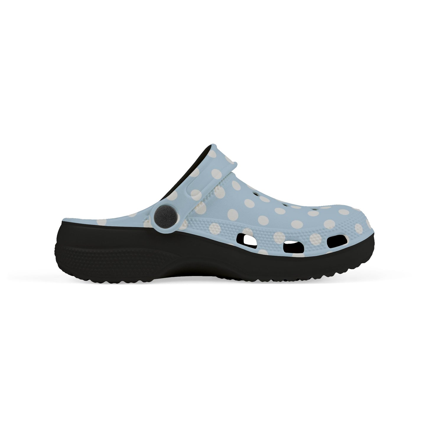 Kids Polka Dot EVA Foam Clogs — Light Blue Slip‑On Casual Shoes