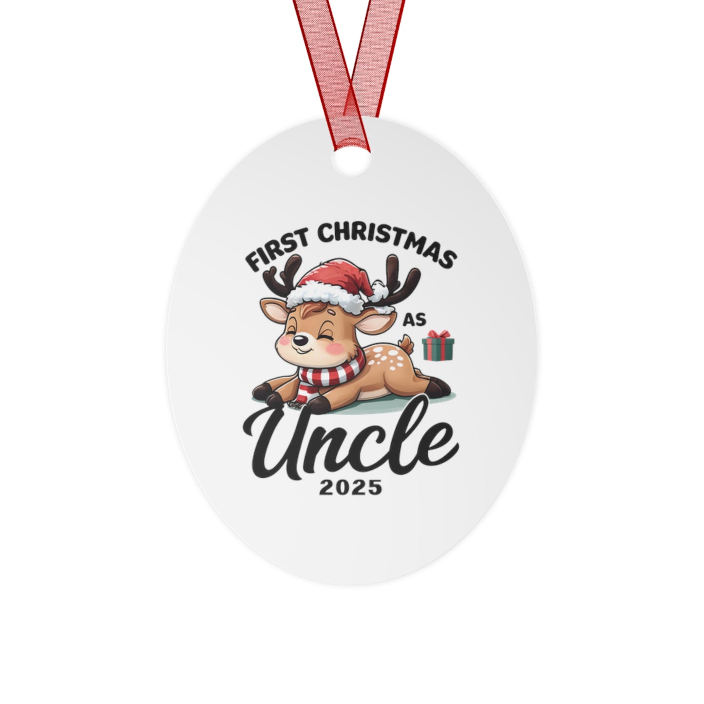 Personalized Holiday Ornaments, First Christmas as Uncle 2025, Metal Tree Decorations, Keepsake Gifts, Family Celebrations, Customized Gifts