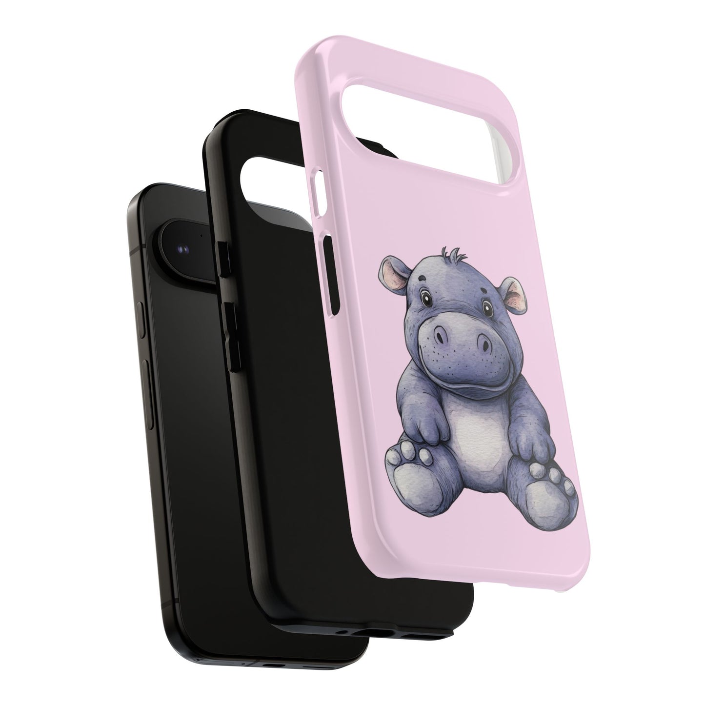 Cute Hippo Phone Case - Tough Cases, Animal Phone Cover, Kawaii Accessories, Gifts for Kids, Unique Tech Gear