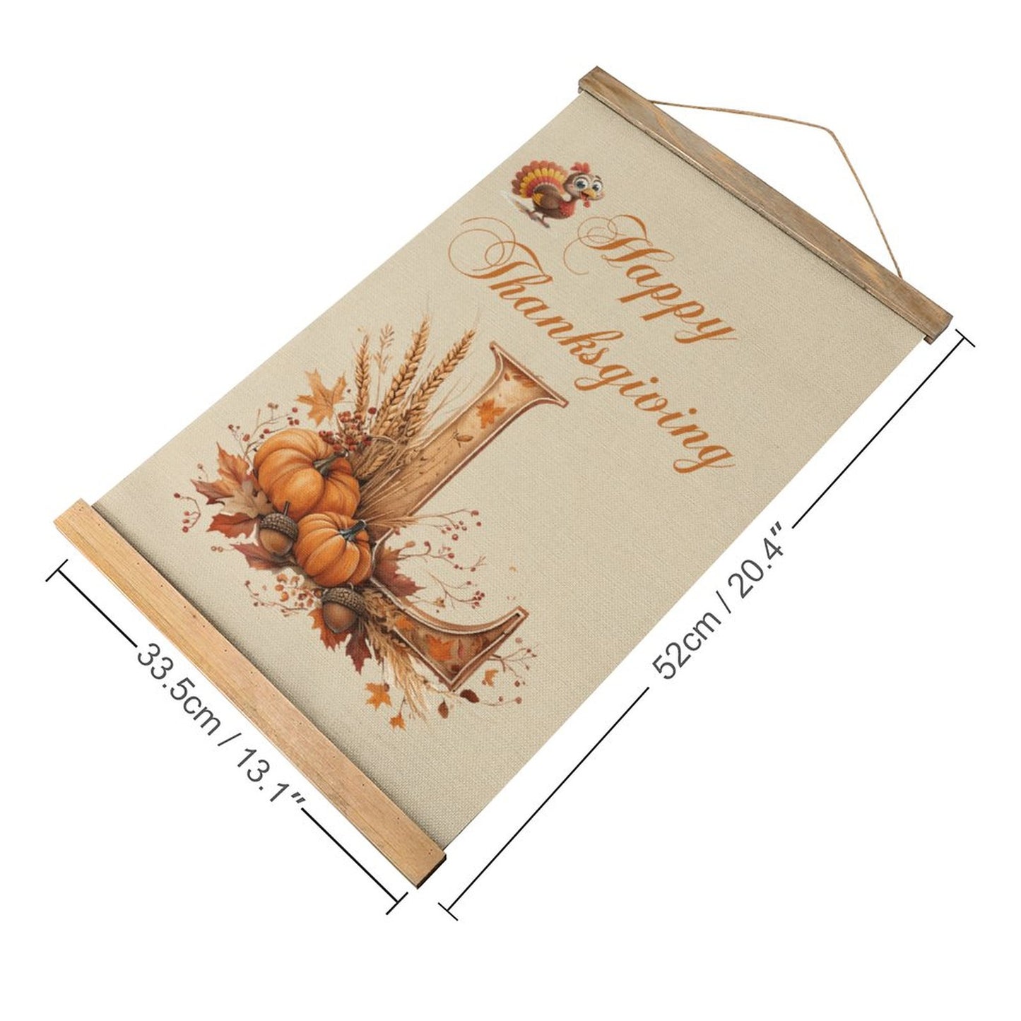 Framed Flax Painting Wall Decor - Letter L