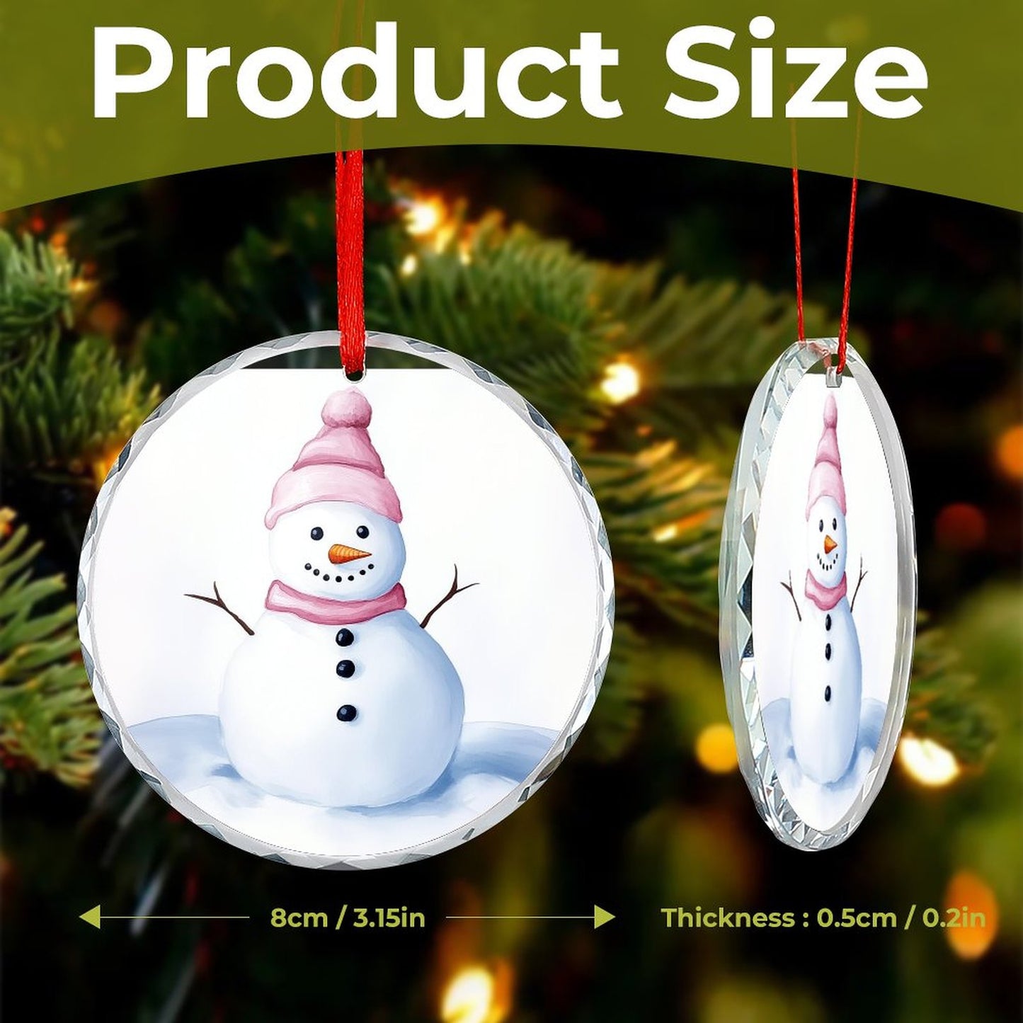 Glass Circular Ornament Pendant