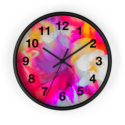 Vibrant Floral Wall Clock - Modern Decor, Home Accent, Gift for Her, Colorful Timepiece, Unique Wall Art