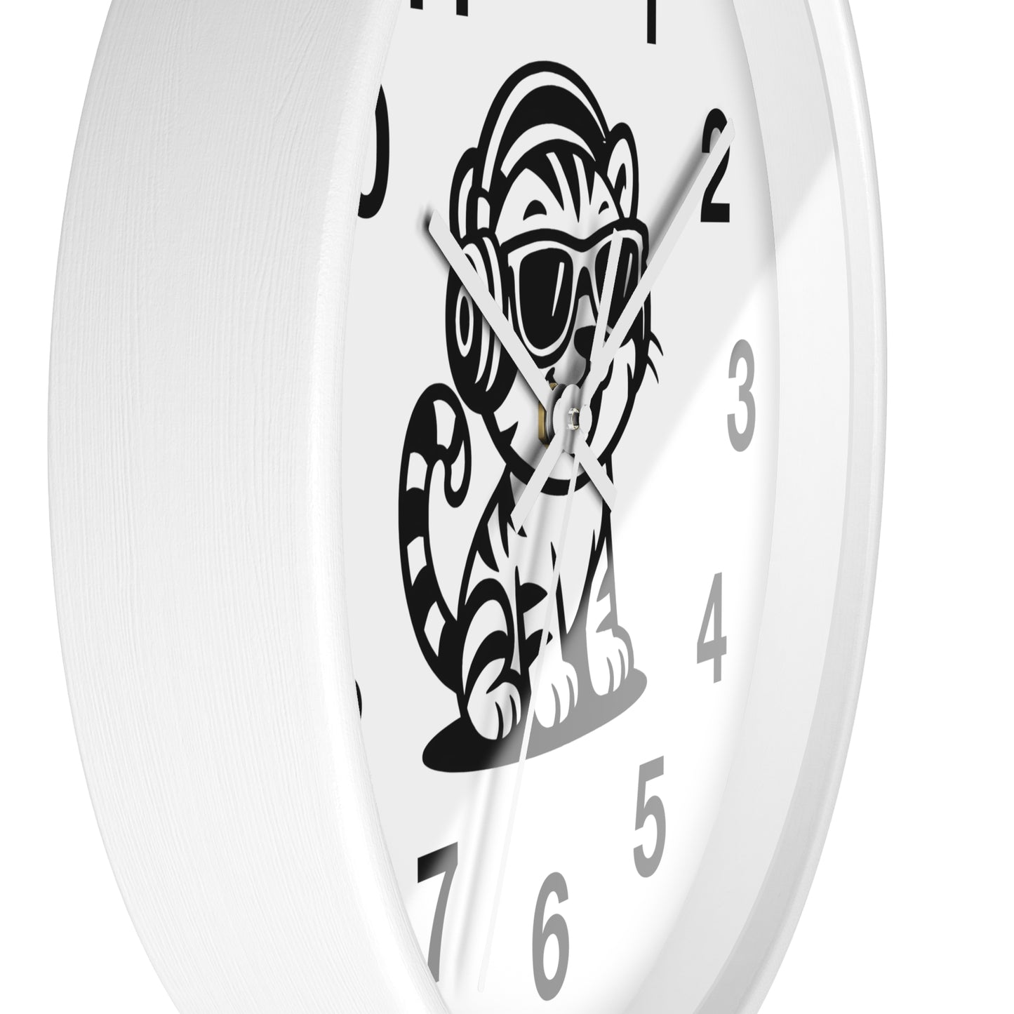Cool Cat Design Wall Clock - Fun Decor for Animal Lovers, Tiger Clock, Unique Home Gift, Trendy Animal Wall Art, Kids Room Decor