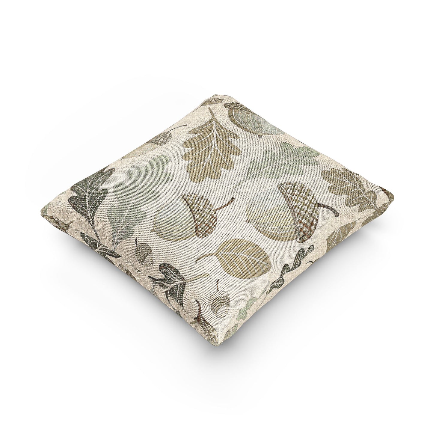 Autumn-Inspired Woven Pillow, Cozy Home Decor, Acorn Leaf Design, Fall Living Room Accent, Nature Lover Gift, Seasonal Cushion