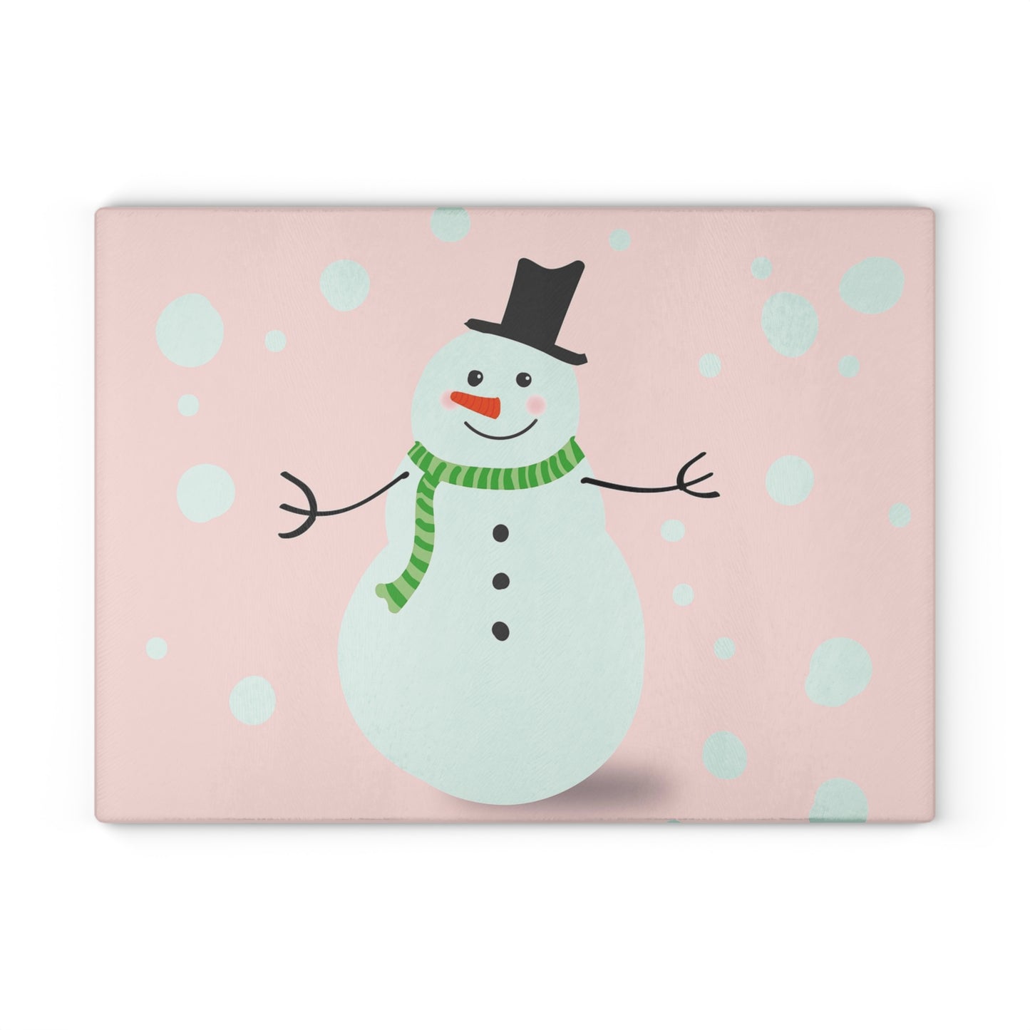 Festive Snowman Glass Cutting Board | Kitchen Decor, Holiday Gift, Winter Cooking, Unique Gift Idea, Home Essentials