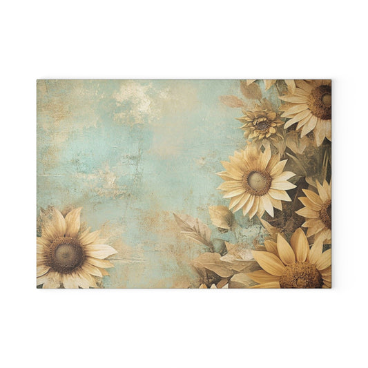 Sunflower Glass Cutting Board, Rustic Kitchen Decor, Unique Gift for Foodies & Home Chefs, Spring & Summer Serving Platter, Floral [...]