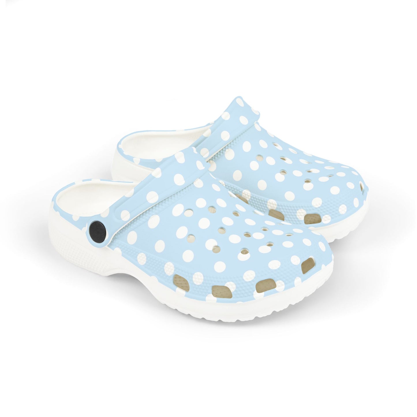 Kids Polka Dot EVA Foam Clogs — Light Blue Slip‑On Casual Shoes