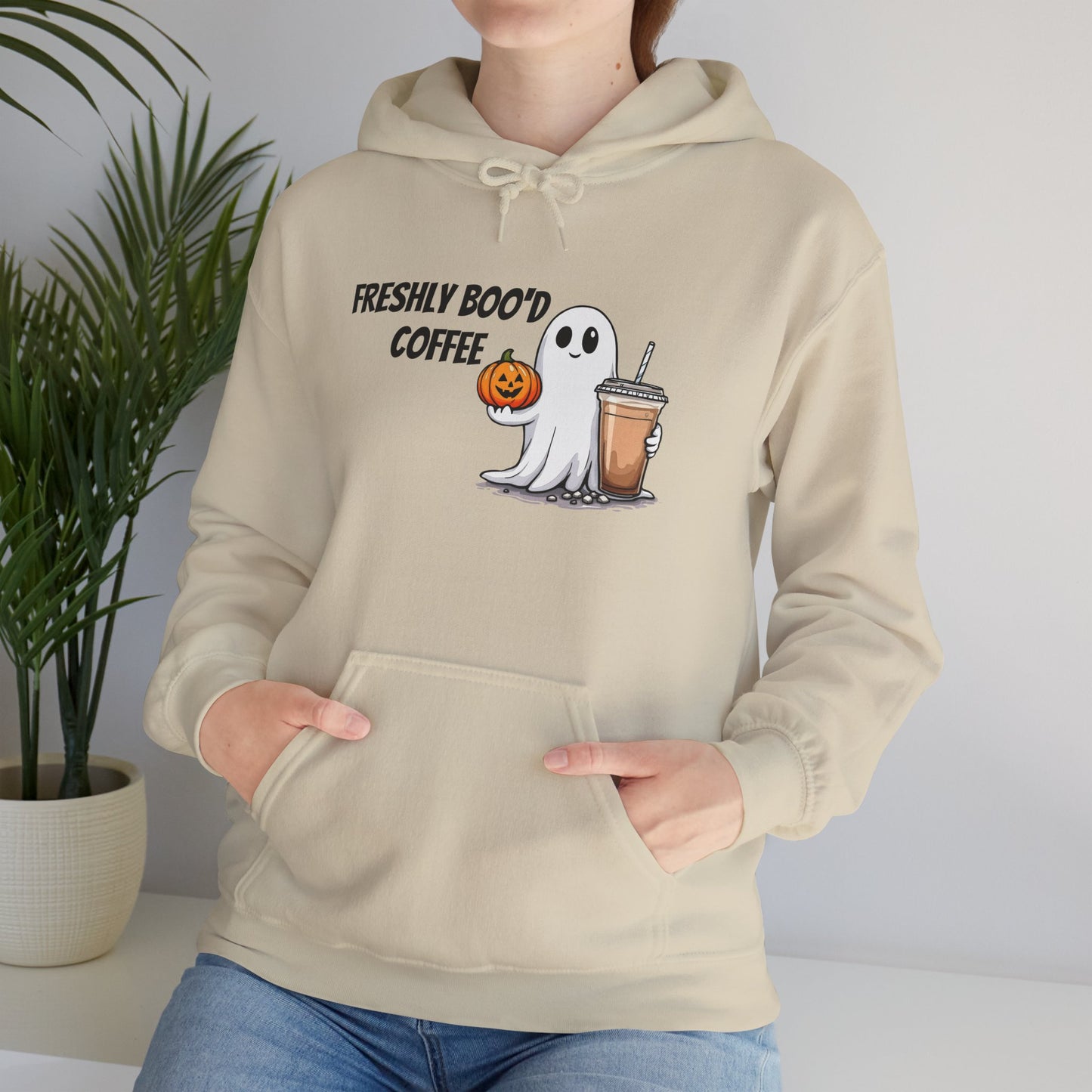 Ghostly Coffee Unisex Hoodie, Halloween Sweatshirt, Cute Fall Apparel, Cozy Casual Wear, Gift for Coffee Lovers, Fun Spooky Style