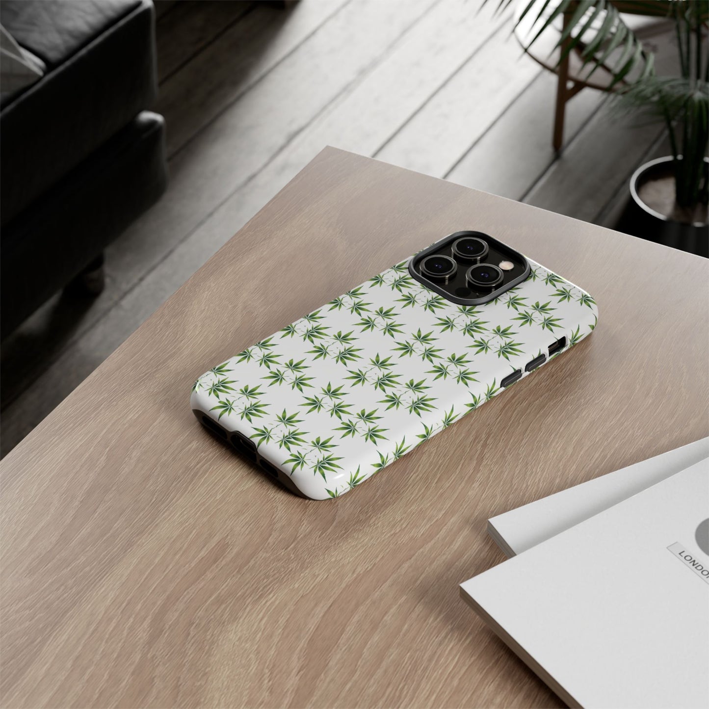 Stylish Phone Case with Cannabis Leaf Design, Durable Phone Cover, Gift for Stoner Friends, Unique Phone Accessory, Nature-Inspired Design