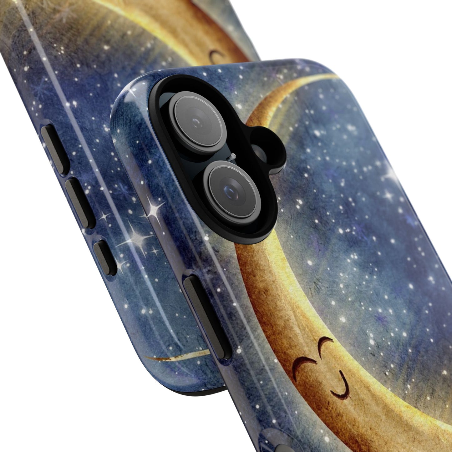 Moonlit Smile Phone Case — Starry Night Crescent Moon iPhone Cover