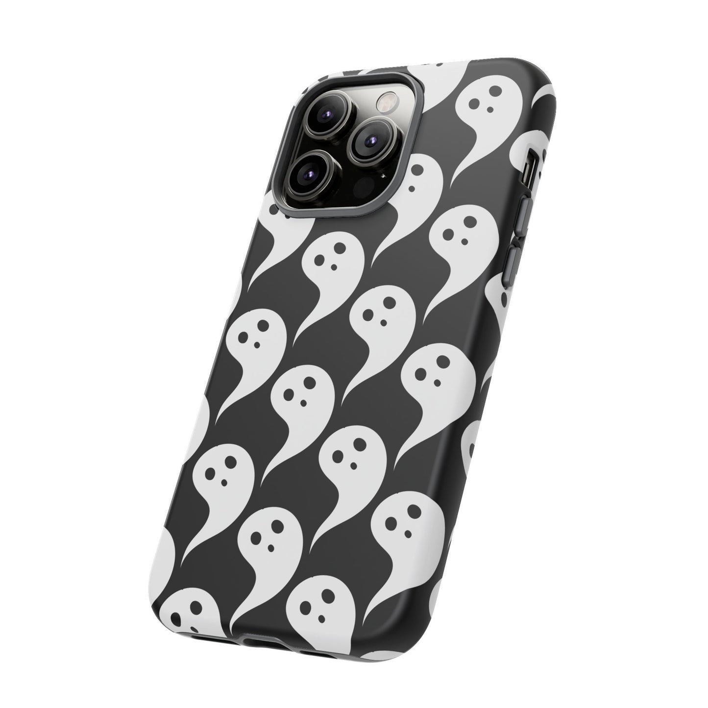Ghost Pattern Phone Case, Cute Ghost Cell Phone Cover, Halloween Accessory, Spooky Gift, Black and White Phone Case
