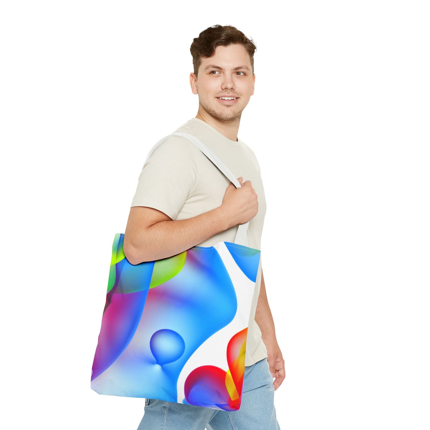 Vibrant Abstract Tote Bag, Colorful Beach Bag, Reusable Grocery Tote, Stylish Everyday Bag, Gift for Art Lovers