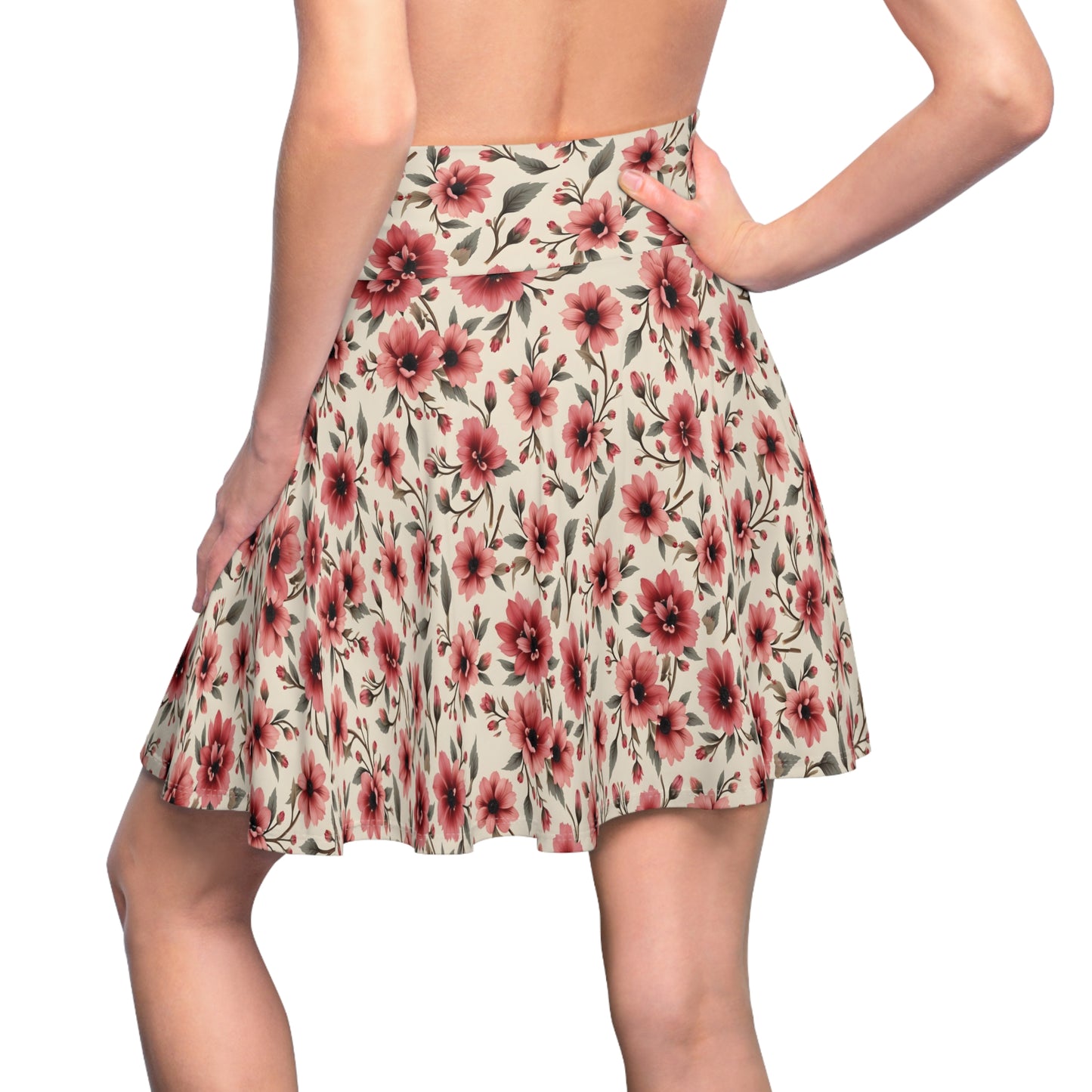 Floral Women's Skater Skirt, Summer Skirt, Girly Floral Dress, Casual Outfit, Spring Fashion, Boutique Style