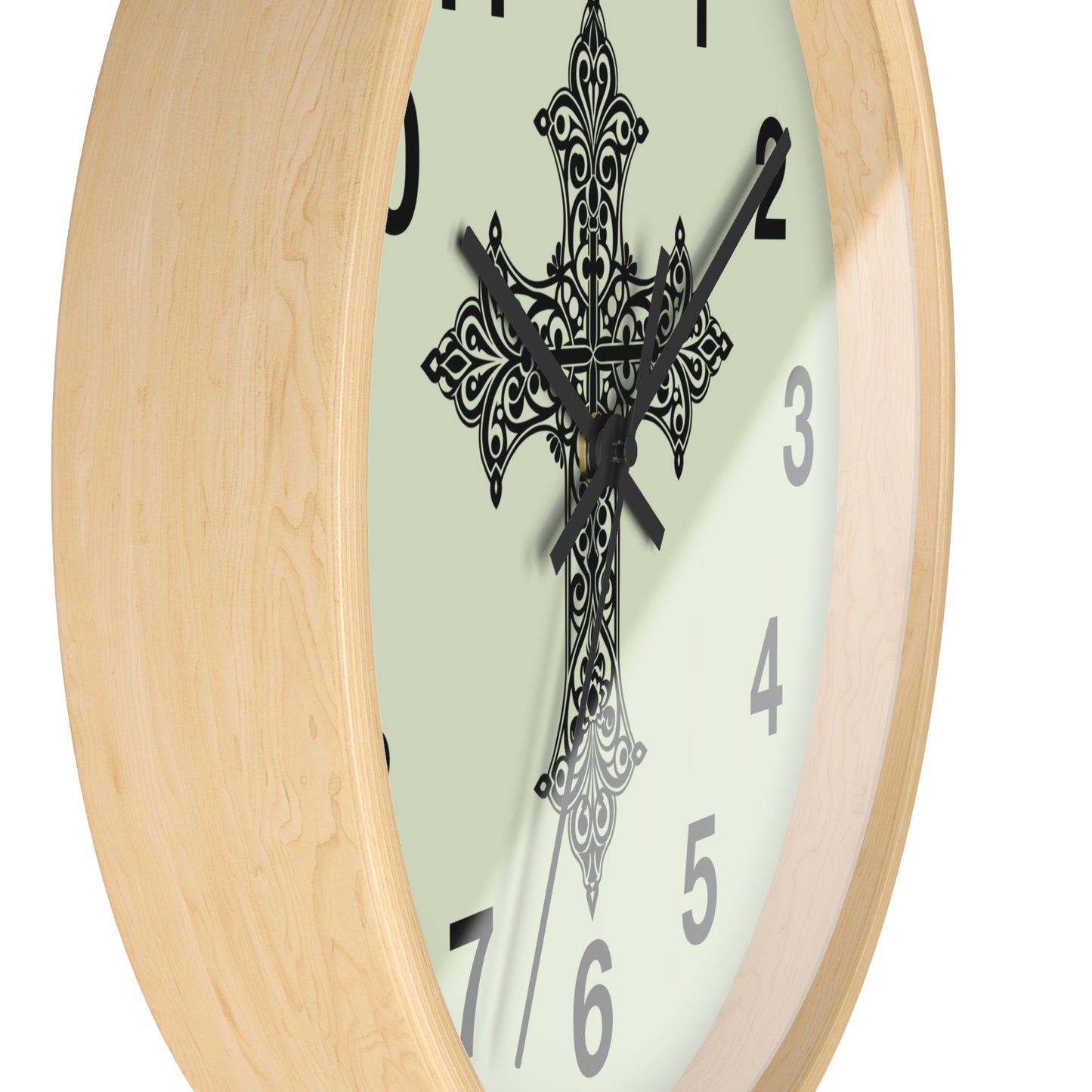 Elegant Cross Wall Clock | Faith-Inspired Home Decor, Unique Gift for Christians, Living Room Accent, Religious Wall Art