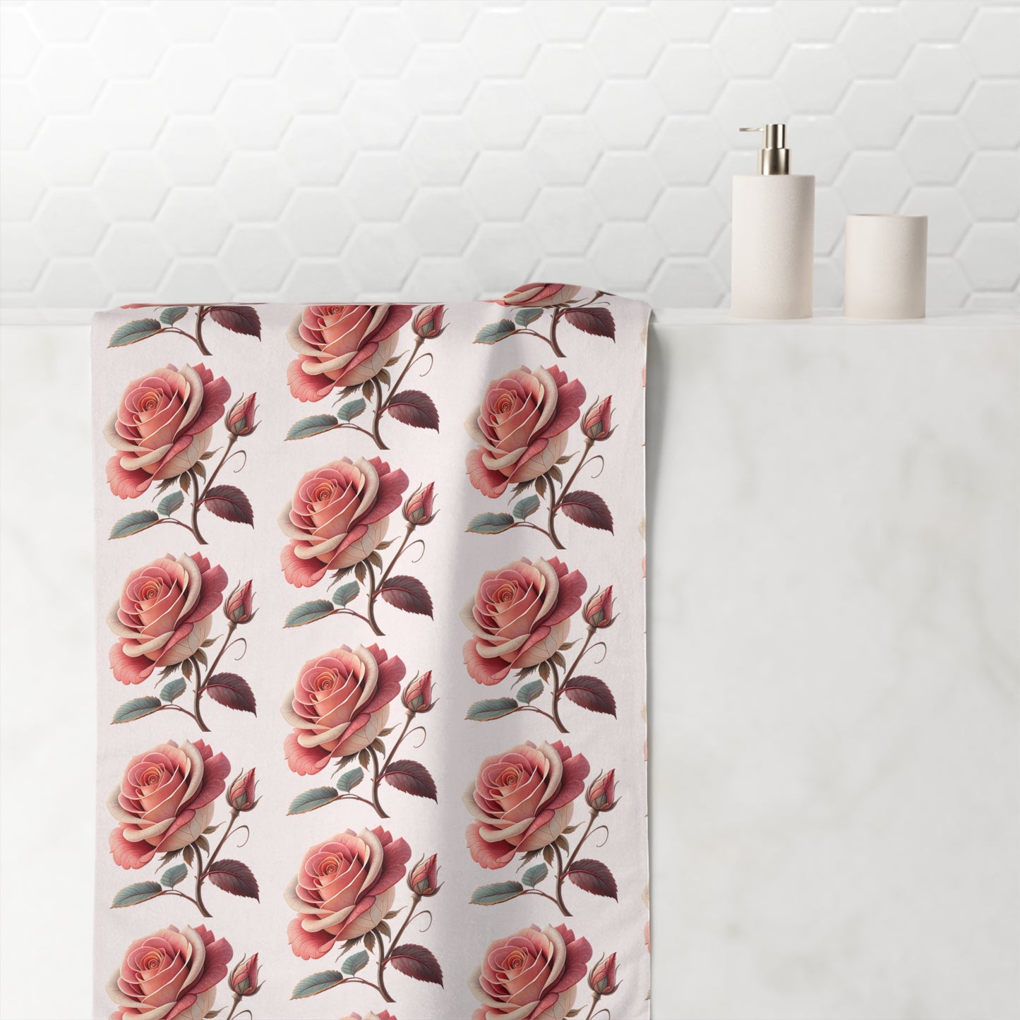 Floral Mink-Cotton Towel, Cozy Bath Towel for Spa Days, Elegant Bathroom Decor, Perfect Gift for Mother's Day, Soft Shower Towel, [...]
