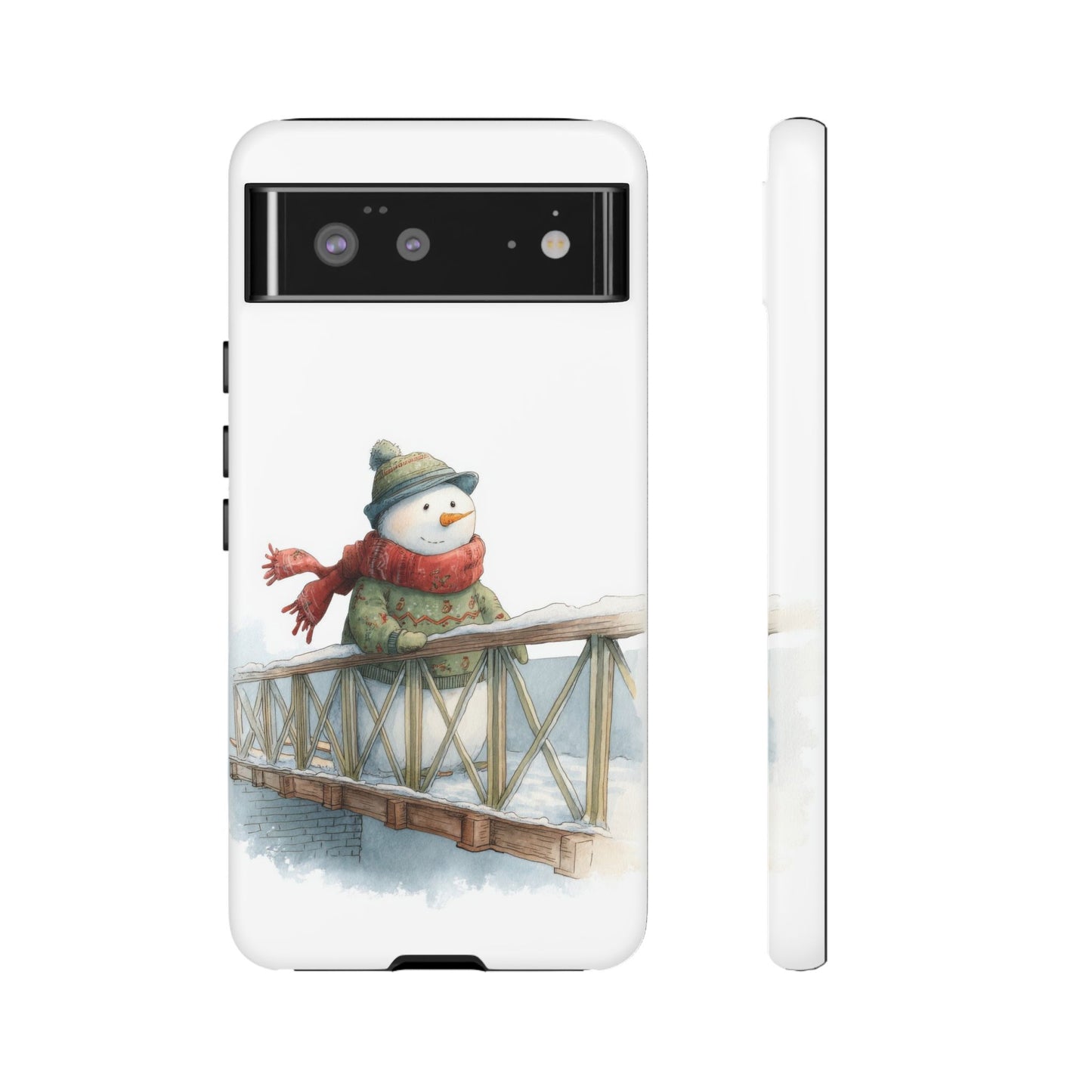 Snowman Phone Case – Winter Holiday Gift, Cute Snowman Design, Winter Accessories, Protective Phone Case, Unique Christmas Present